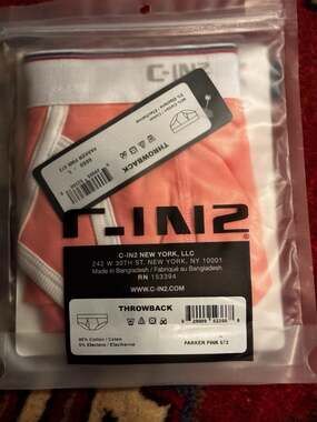 New Large C-IN2 Throwback Fly Front Brief Parker Pink Cotton Retro Underwear